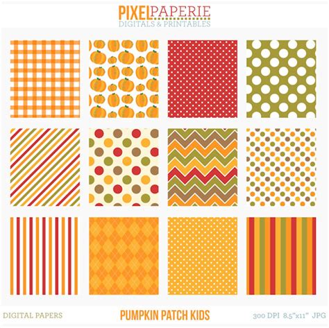 Pumpkin Papers Digital Thanksgiving Pumpkin Patch Kids - Etsy