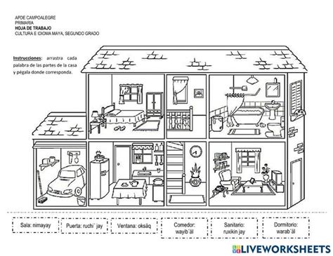 Partes E La Casa Worksheet House Colouring Pages Learning Spanish