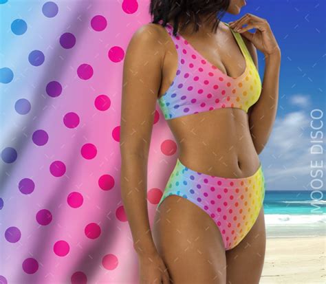 Lgbt Rainbow Polka Dot Bikini Pride Swimsuit Bright Mardi Etsy Uk