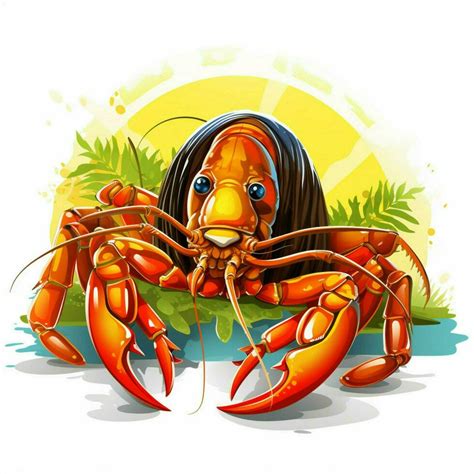 Yabby 2d Vector Illustration Cartoon In White Background H 30695882