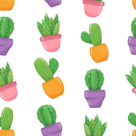 sans couture modèle avec dessin animé mis en pot plantes d intérieur