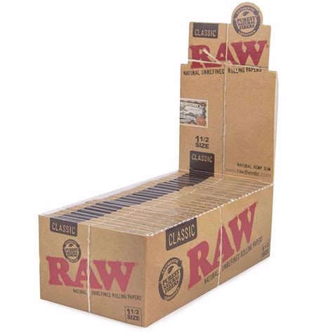 Raw Classic 1 12 Size Natural Unrefined Rolling Papers Rolling Ace