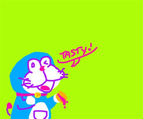 Doraemon eating a dorayaki. - Drawception