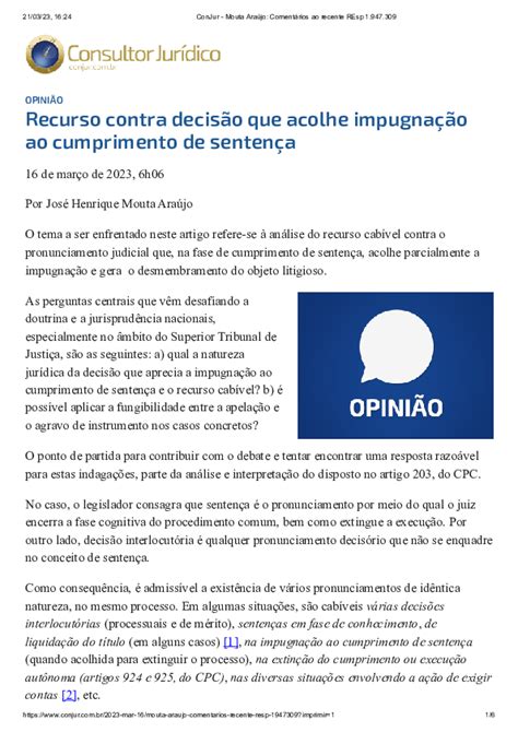 Pdf Recurso Contra Decisão Que Acolhe Impugnação Ao Cumprimento De