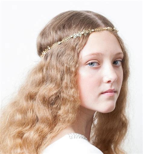 Gold Wedding Halo Circlet Bohemian Wedding Bridal Crown Wreath Gold