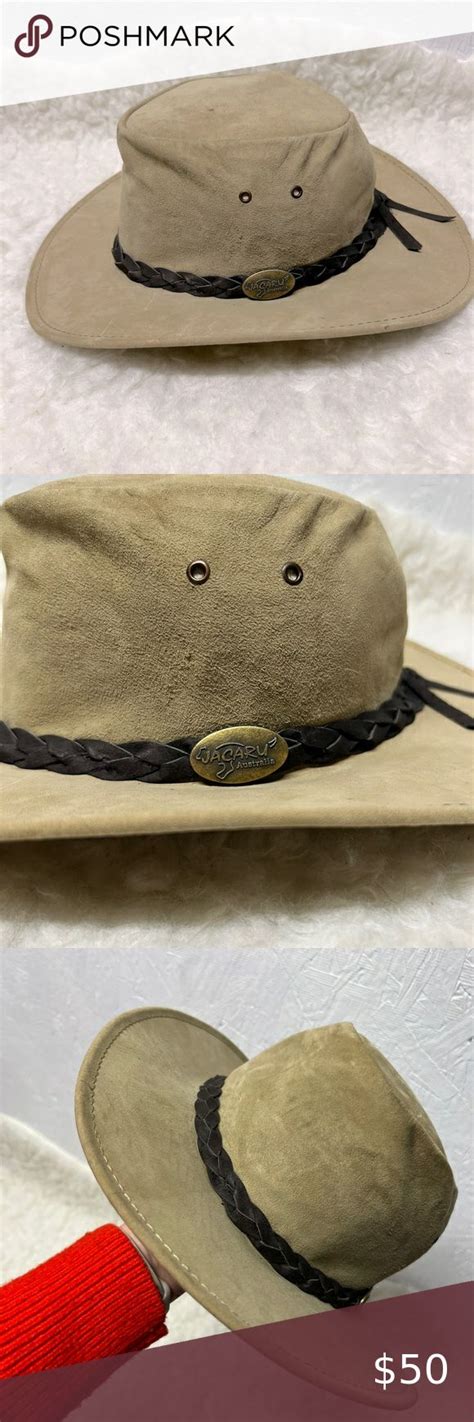 Jacaru Australian Premium Kangaroo Leather Hat Tan Brown Small