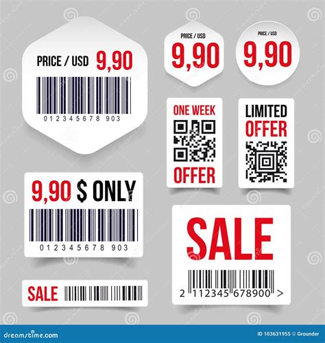 Barcode Label Tag Sale Stock Vector Illustration Of Code 103631955