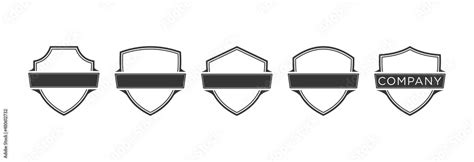 Set Of Blank Shield Icon Logo Template On Transparent Background