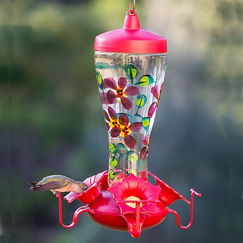 Hand Painted Glass Hummingbird Feeder Glass Hummingbird Feeders Humming Bird Feeders Hummingbird