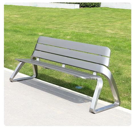 Outdoor Modern Stainless Steel Benches Outdoor Park Garden Patio Wooden ...