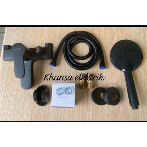 Jual Mixer Bath Tub Shower Kran Panas Dingin Plus Shower Black Series