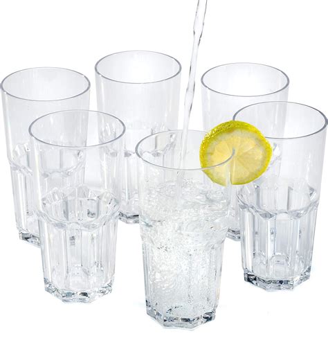 Vasos de agua zumo plástico duro reutilizables policarbonato cristal