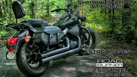 Shadow Phantom Stock Exhaust Vs Road Burner Street Pros Youtube