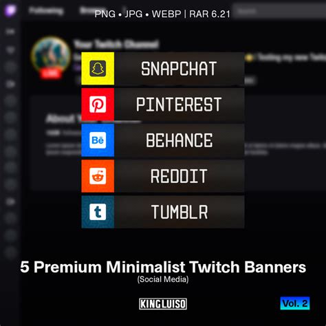 5 Premium Minimalist Twitch Banners Social Media Vol. 2 for $2 USD 朗 ...