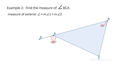 How To Find The Measure Of An Angle For A Triangle With An Extended