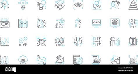 Market Analytics Linear Icons Set Trends Forecasting Analysis