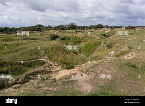 Shell Craters From Allied Artillery Barrage At Pointe Du Hoc During