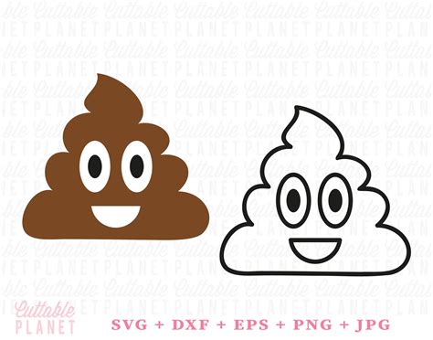 Poop Emoji Svg Poop Svg Poop Outline Svg Dxf Eps Png  Etsy