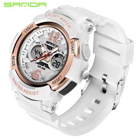 SANDA Men Women Analog Quartz Watch LED Digital Sports Watch | Shopee ...