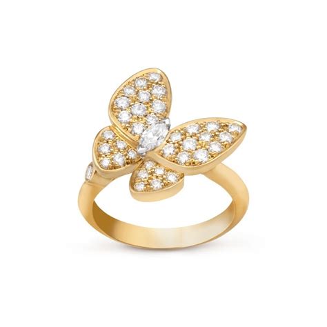 Bague Deux Papillons Or Jaune Diamant Van Cleef Arpels