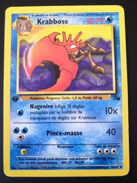 Carte Pok Mon Krabboss Re Dition Wizards Fossile Bon Tat