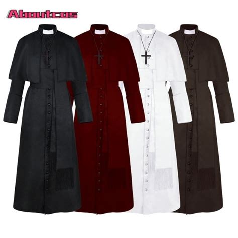 Aboutcos Priest Costume Catholic Church Religious Roman Soutane Pope