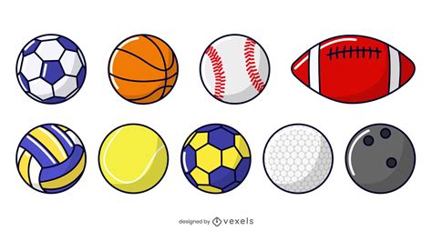 Descarga Vector De Conjunto De Ilustraci N De Pelotas Deportivas