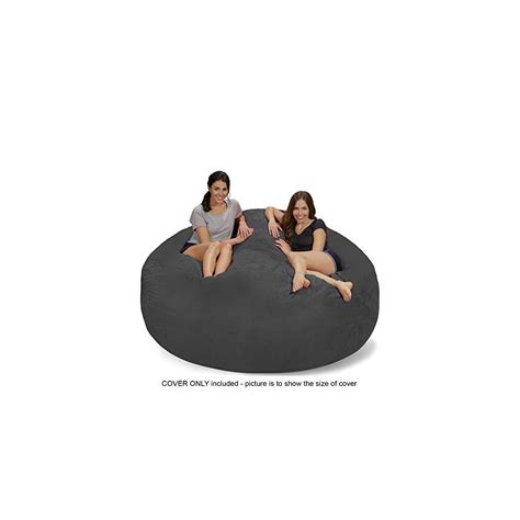 Chill Sack Bean Bag Chair 7 Feet Microsuede Charcoal Cover Universe Furniture