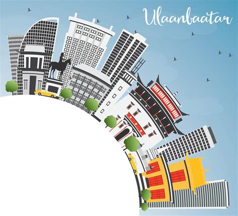 Ulaanbaatar Skyline with Gray Buildings 11081925 Vector Art at Vecteezy