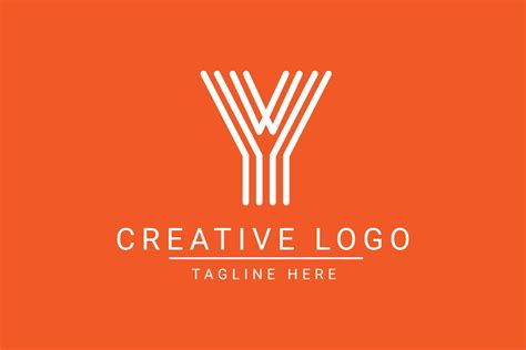 Modern creative letter Y vector logo design. Minimalist flat line logo ...