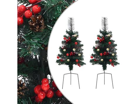 Sapins de No l artificiels d allée 2 pcs 76 cm PVC