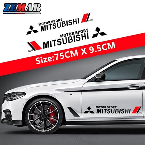 Mitsubishi Car Waterproof Stickers Auto Door Side Body Decor Decals