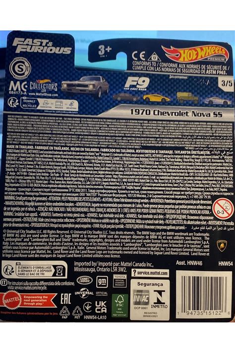 HOT WHEELS FAST FURIOUS 1970 CHEVROLET NOVA SS 1 64 Ölçek Hotwheels Premium Fiyatı Yorumları