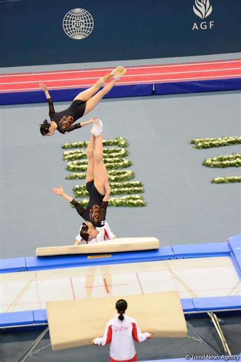 Winners Of Synchronous Trampoline Competition As Part Of World Cup