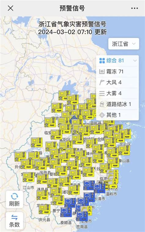 严重冰冻！浙江连发71条预警！本月还有5次冷空气大部地区天气气温