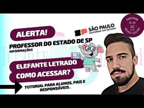 Professor Do Estado De Sp Como Acessar A Plataforma Elefante Letrado