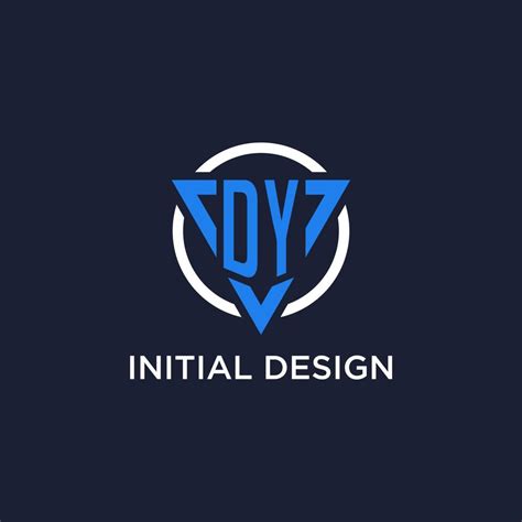 Dy Monogram Logo With Triangle Shape And Circle Design Elements