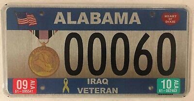 IRAQ WAR Veteran LOW 60 License Plate Iraqi Freedom Desert Storm Vet