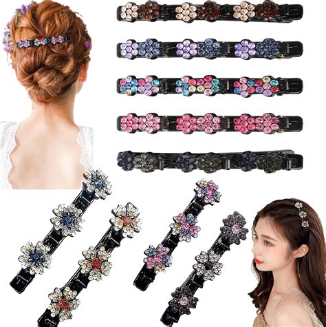 Pcs Sparkling Crystal Stone Braided Hair Clips Rhinestone Hair Clips