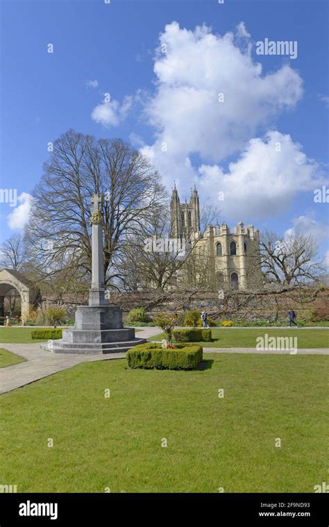 Canterbury, Kent, UK. Canterbury Cathedral: Kent War Memorial Garden - walled garden within the ...