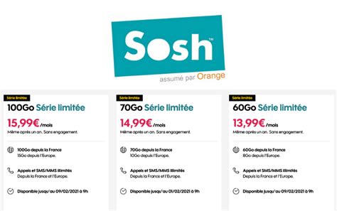 Alerte Nouveaux forfaits Sosh en promo dès 12 99