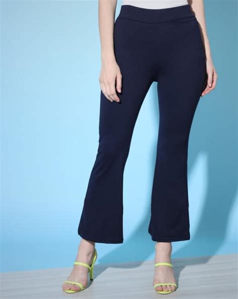 Buy Buynewtrend Navy Solid Lycra Full Length Women Palazzo Pant Online At Best Prices In India