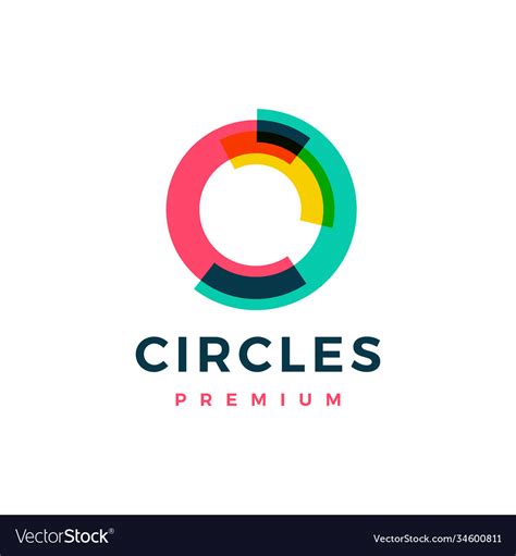 Abstract circle overlapping color logo icon Vector Image