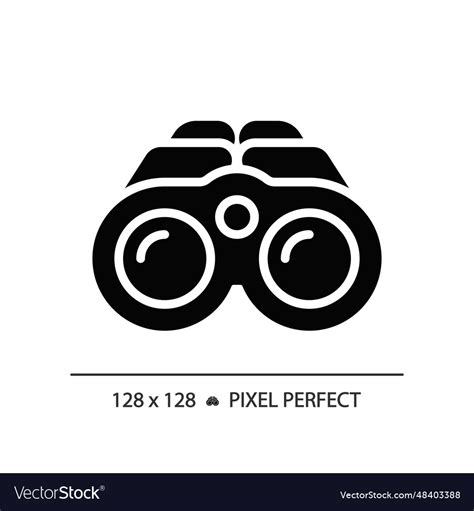 2d Binoculars Simple Glyph Style Black Icon Vector Image