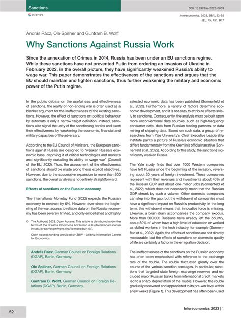 Pdf Why Sanctions Against Russia Work