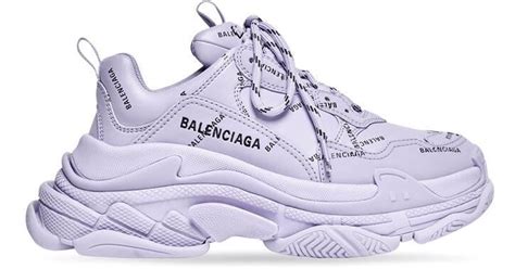 Balenciaga Synthetik Triple S Sneaker Allover Logo In Lila Lyst De