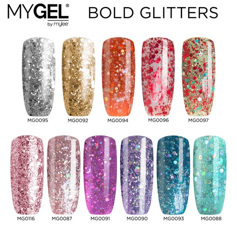 Mylee MYGEL UV LED Soak-Off Bold Glitter Gel Nail Polish Colour ...