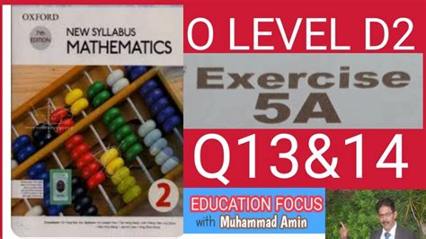 Oxford Th Edition New Syllabus Mathematics Exercise A Question