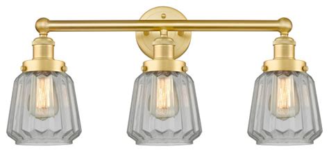 Edison Chatham 3 Light 25 Bath Vanity Light Satin Gold Finish