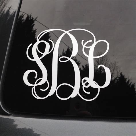 Monogram Car Decal Monogram Car Sticker Monogram Truck Etsy Hong Kong